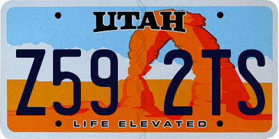 UT license plate Z592TS