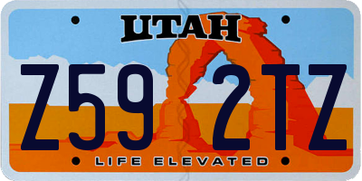 UT license plate Z592TZ