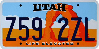 UT license plate Z592ZL