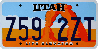 UT license plate Z592ZT