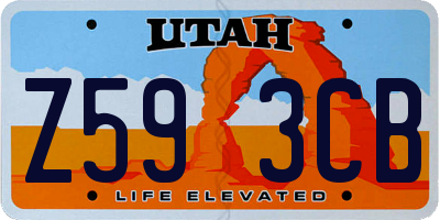UT license plate Z593CB