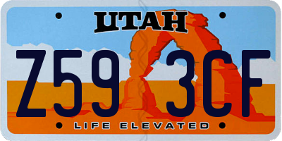 UT license plate Z593CF