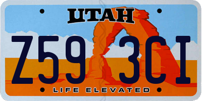 UT license plate Z593CI
