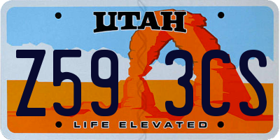 UT license plate Z593CS