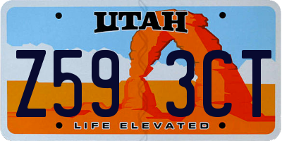 UT license plate Z593CT