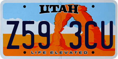UT license plate Z593CU