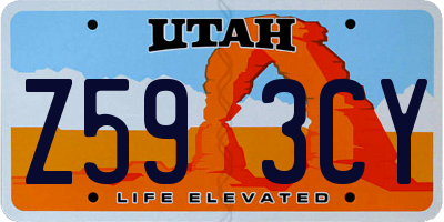 UT license plate Z593CY