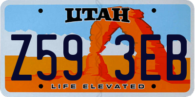 UT license plate Z593EB