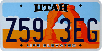 UT license plate Z593EG