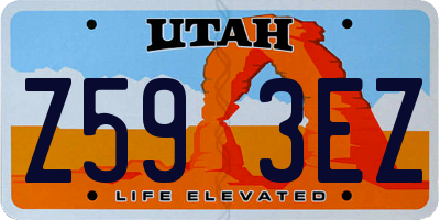 UT license plate Z593EZ