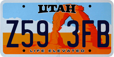 UT license plate Z593FB