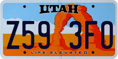 UT license plate Z593FO