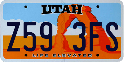 UT license plate Z593FS