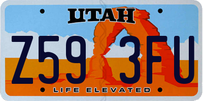 UT license plate Z593FU