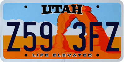 UT license plate Z593FZ