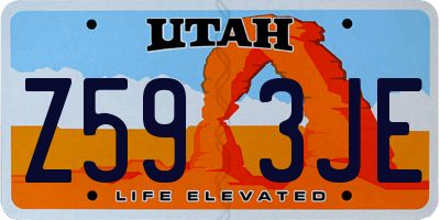 UT license plate Z593JE