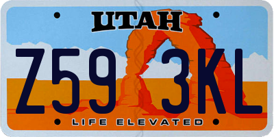 UT license plate Z593KL