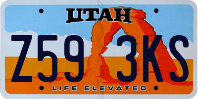 UT license plate Z593KS