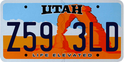 UT license plate Z593LD