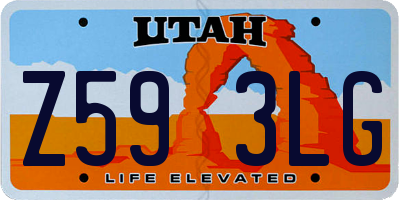 UT license plate Z593LG