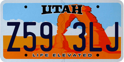 UT license plate Z593LJ