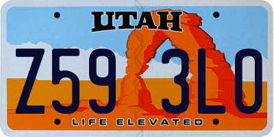 UT license plate Z593LO