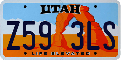 UT license plate Z593LS