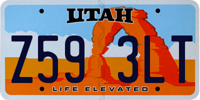 UT license plate Z593LT
