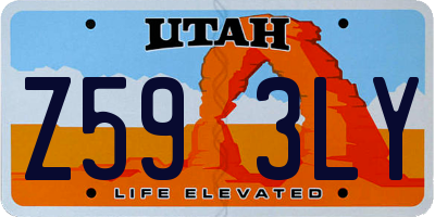 UT license plate Z593LY