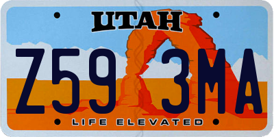 UT license plate Z593MA