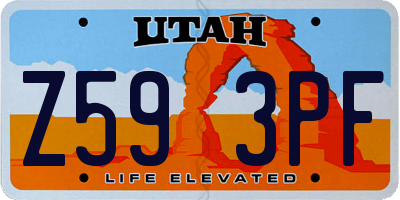 UT license plate Z593PF