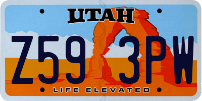 UT license plate Z593PW