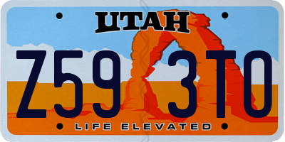 UT license plate Z593TO