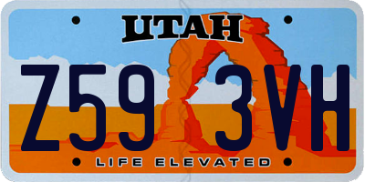 UT license plate Z593VH