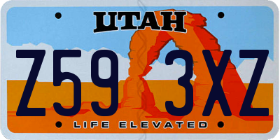 UT license plate Z593XZ