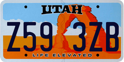UT license plate Z593ZB