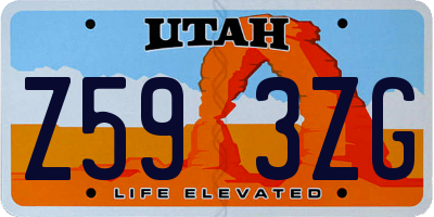 UT license plate Z593ZG