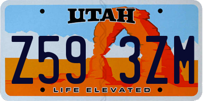 UT license plate Z593ZM