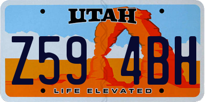 UT license plate Z594BH