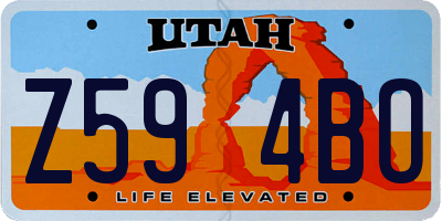 UT license plate Z594BO
