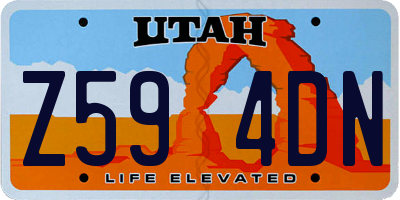 UT license plate Z594DN