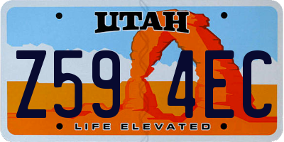 UT license plate Z594EC