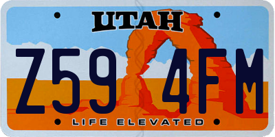 UT license plate Z594FM