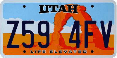 UT license plate Z594FV