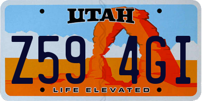 UT license plate Z594GI