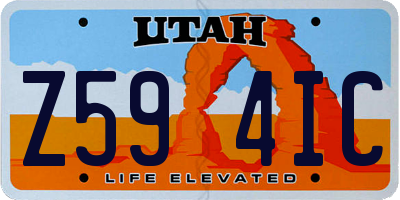 UT license plate Z594IC