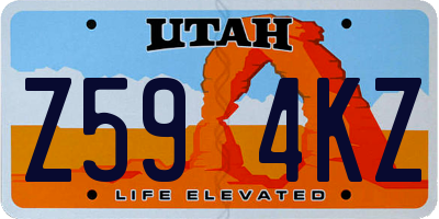 UT license plate Z594KZ