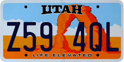 UT license plate Z594QL