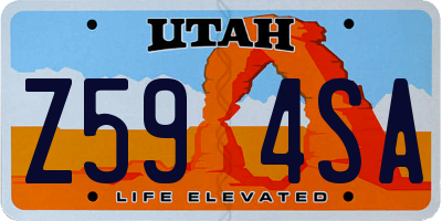 UT license plate Z594SA