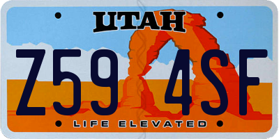 UT license plate Z594SF